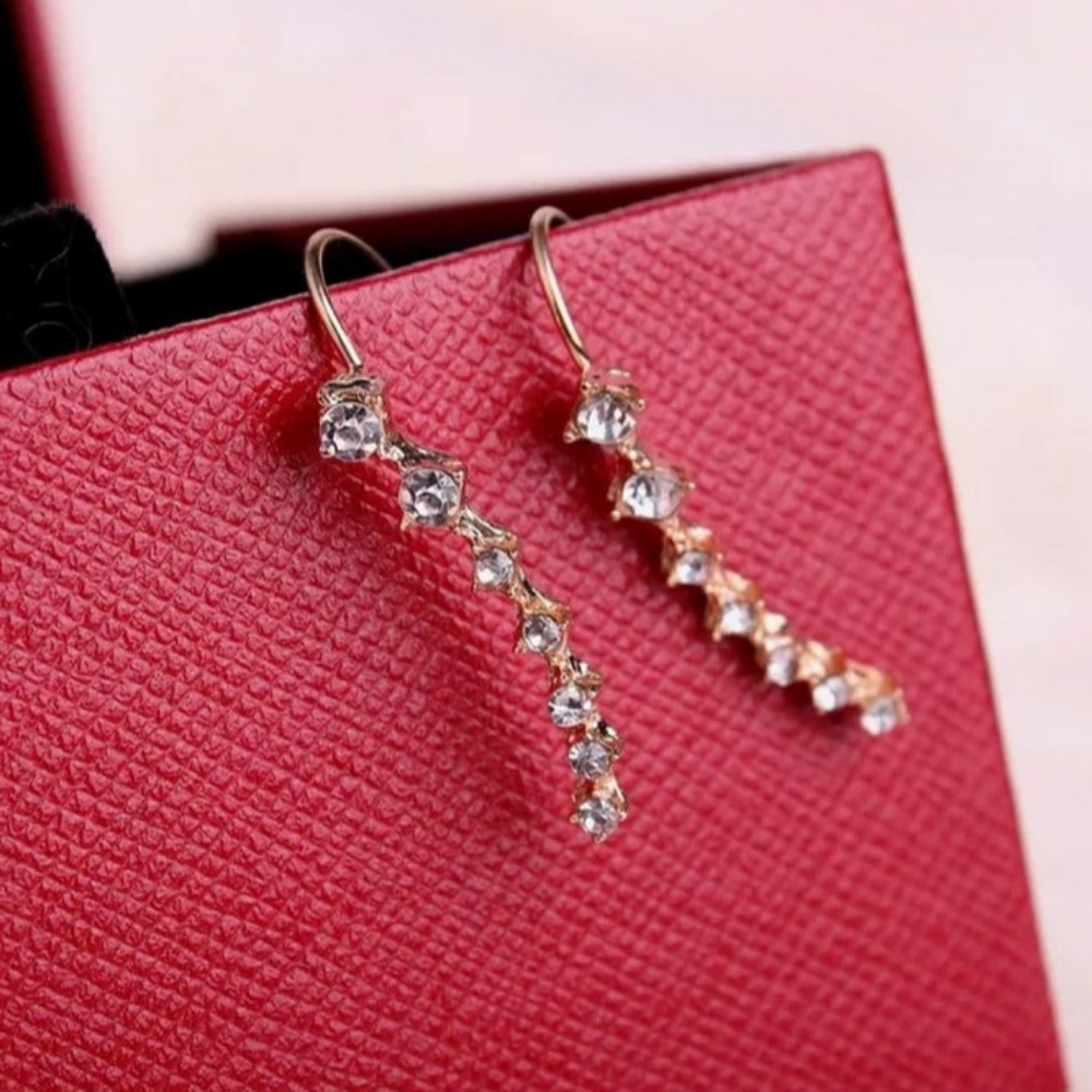 🎀 Trendy Rhineston crawler Earrings - Picture 3 of 6